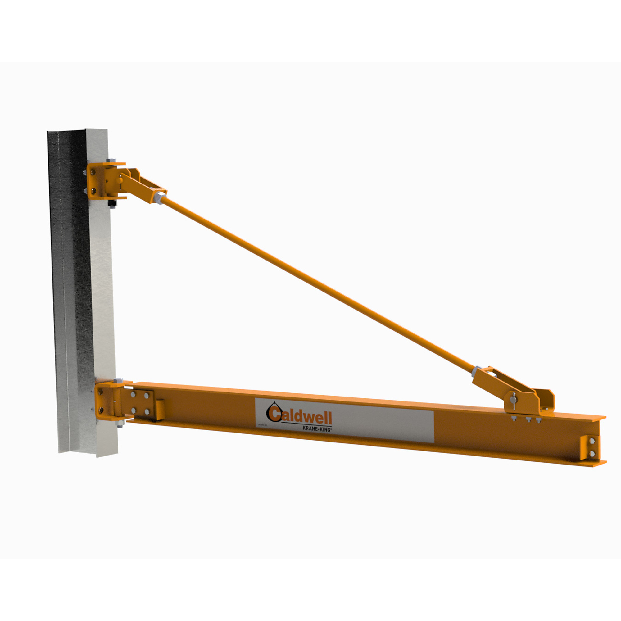 Caldwell, Tension Braced Jib Crane, Mount Type Wall, Capacity 2000 lb, Overall Boom Length 120 in, Model# D180-1-10